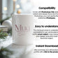 Christmas Mug Mockup PSD, Winter White Ceramic Cup Mockup Coffee Mug Mockups, White Coffee Mug 11oz Holidays Mug Mockup