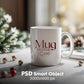 Christmas Mug Mockup PSD, Winter White Ceramic Cup Mockup Coffee Mug Mockups, White Coffee Mug 11oz Holidays Mug Mockup