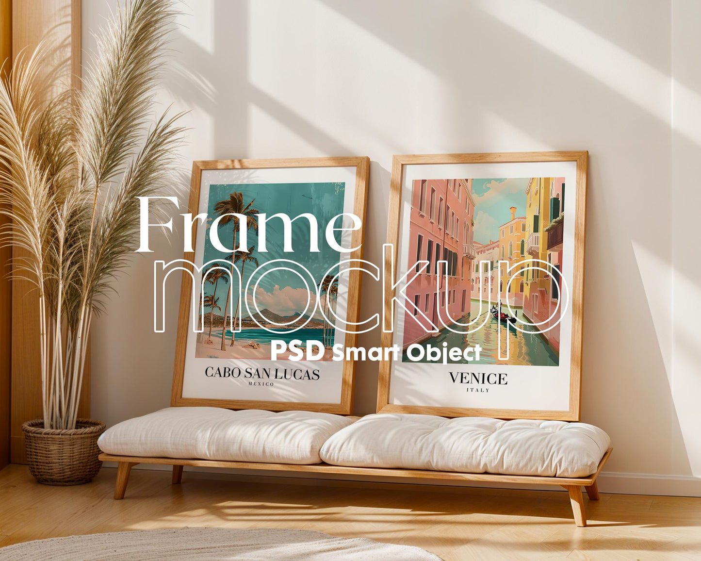 2 Frames Mockup PSD, Mockup Frames, Double Frames Mockup, Set of 2 Mock Up, Wall Art Display, Poster Mockup, Interior Wall Poster Mockup PSD