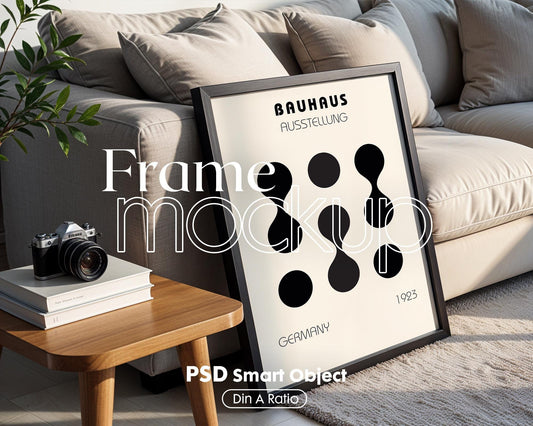 Blank Wooden Poster Frame Mockup, Room Frame Mockup, Minimalist Frame Mockup for Digital Download, Posters and Artwork Instant Download