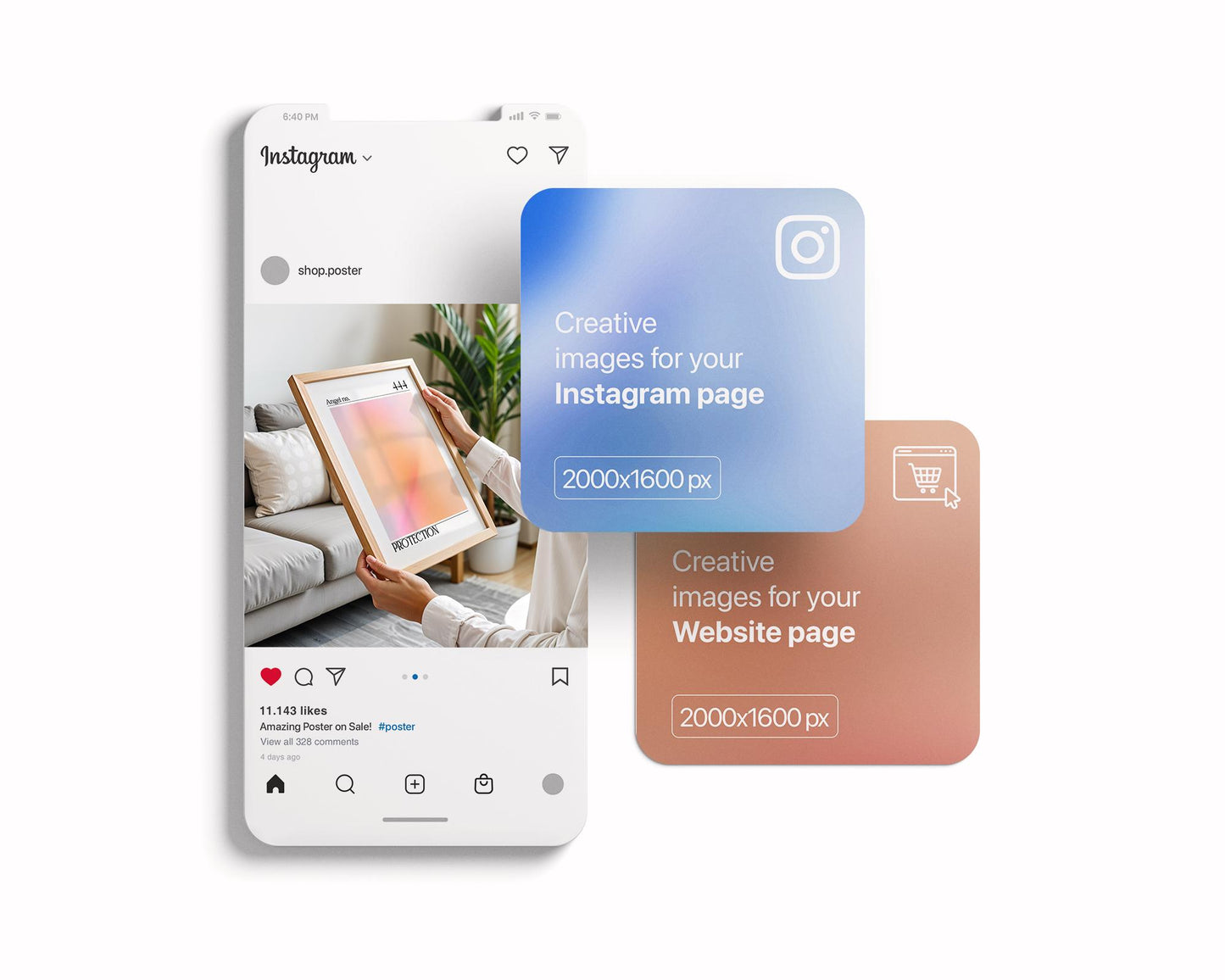 Frame Mockup With Person, Person Holding Frame Mockup PSD, Din A Frame Template For Wall Art, Artwork Mock Up