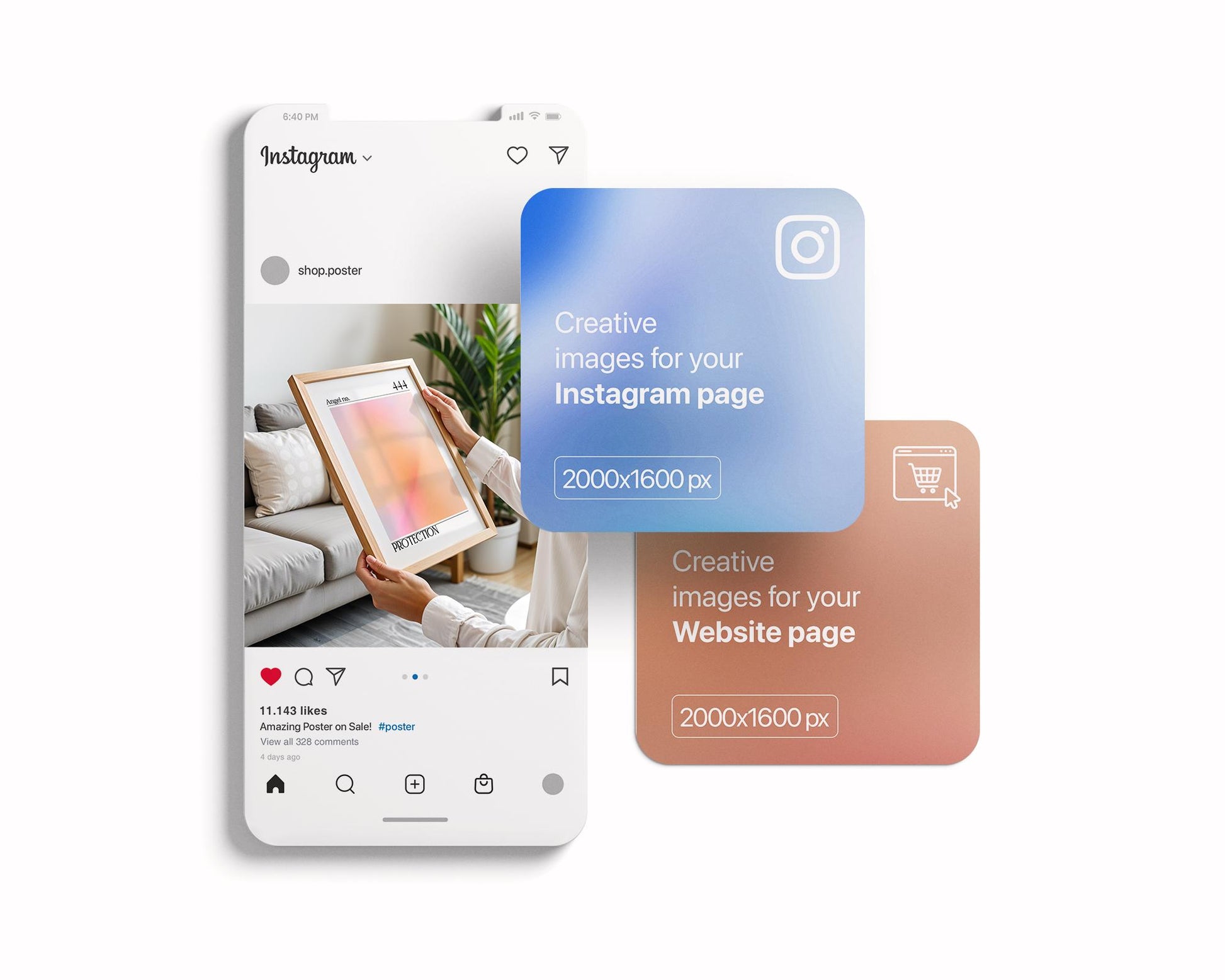 Frame Mockup With Person, Person Holding Frame Mockup PSD, Din A Frame Template For Wall Art, Artwork Mock Up