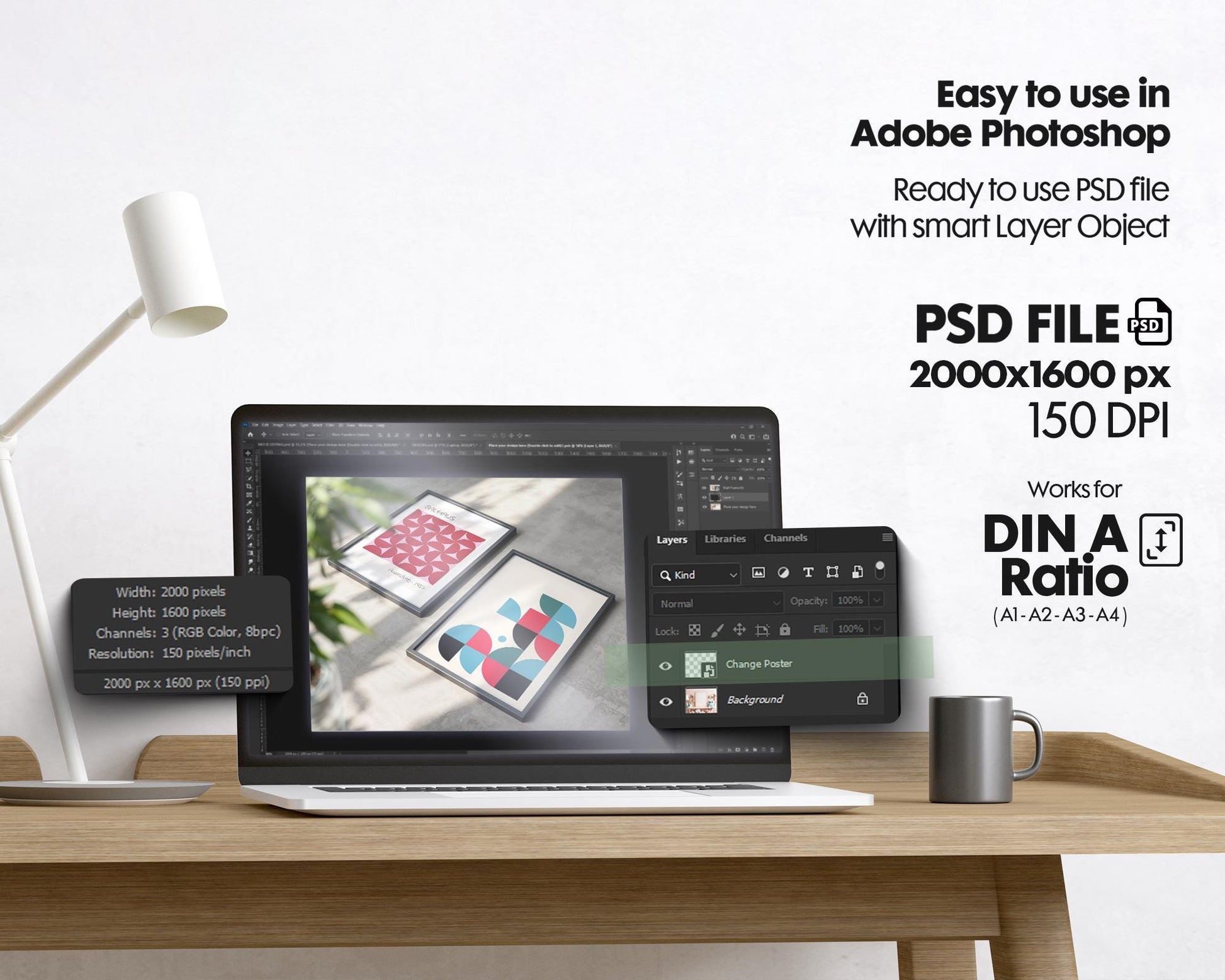 2 Frames Mockup PSD, Mockup Frames, Double Frames Mockup, Set of 2 Mock Up, Wall Art Display, Poster Mockup, Interior Wall Poster Mockup PSD