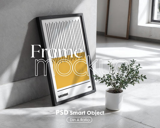 Blank Wooden Poster Frame Mockup, Minimalist Frame Mockup for Digital Download, Posters and Artwork Smart Object Instant Download