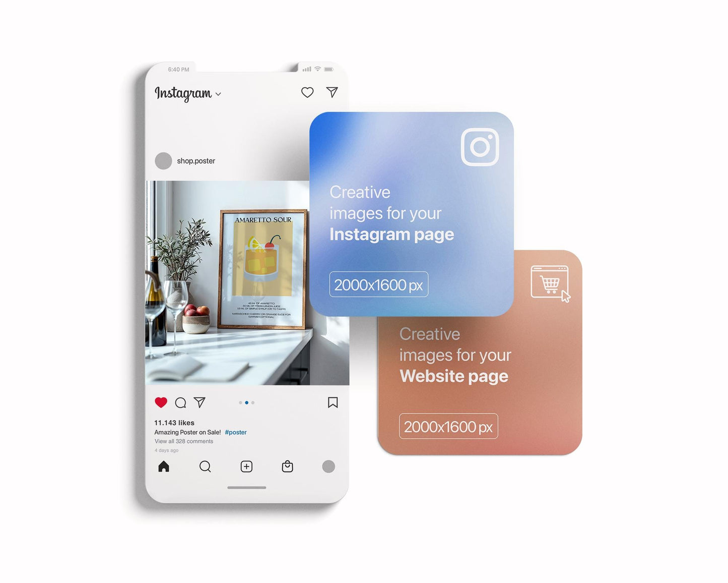 Kitchen Frame Mockup | DIN A Artwork Mockup Frames | Aesthetic Kitchen Vertical Wood Frame Mockup | Poster Mockup Templete PSD