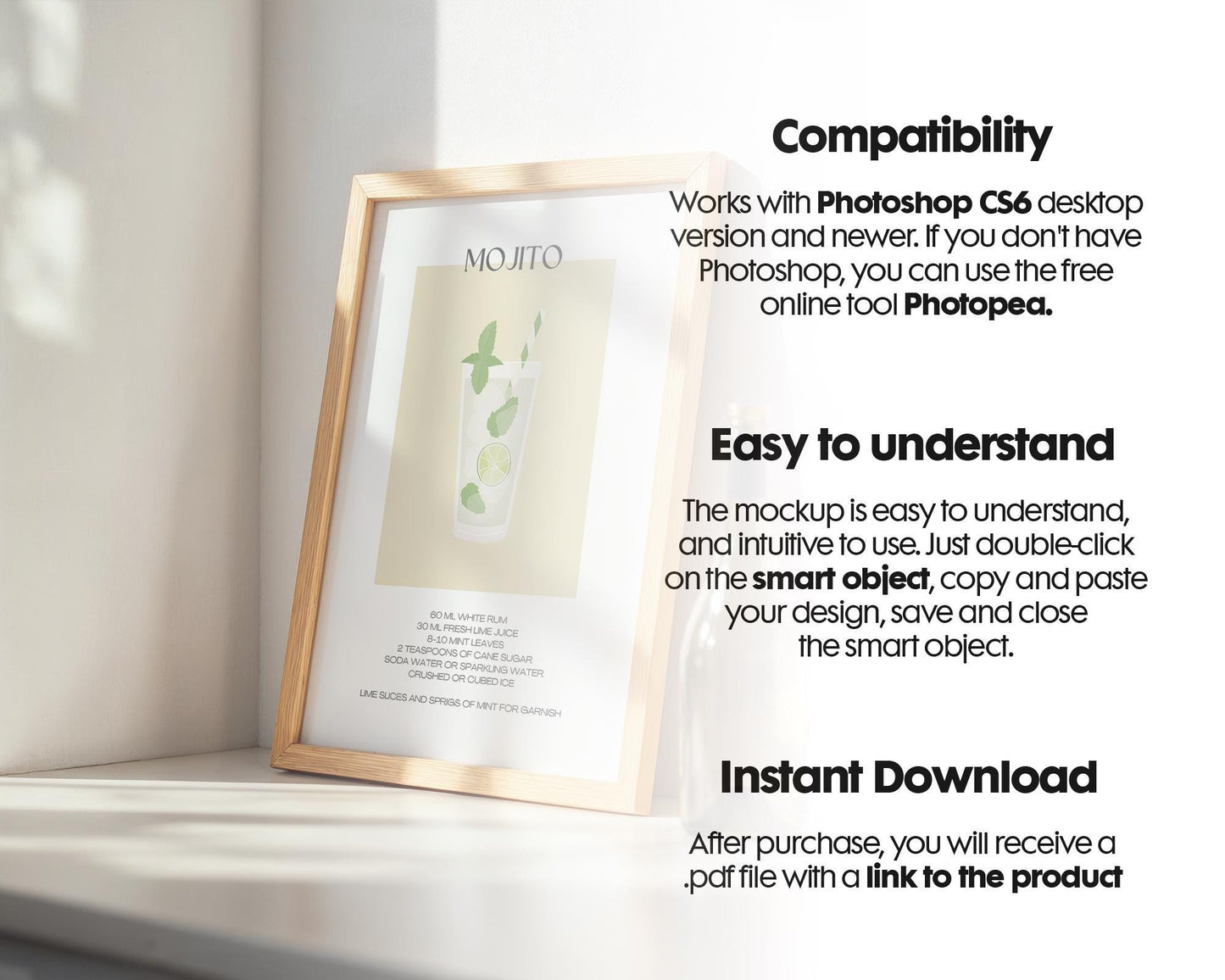 Kitchen Frame Mockup | DIN A Artwork Mockup Frames | Aesthetic Kitchen Vertical Wood Frame Mockup | Poster Mockup Templete PSD