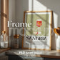 Kitchen Frame Mockup | DIN A Artwork Mockup Frames | Aesthetic Kitchen Vertical Wood Frame Mockup | Poster Mockup Templete PSD