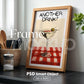 Kitchen Frame Mockup | DIN A Artwork Mockup Frames | Aesthetic Kitchen Vertical Wood Frame Mockup | Poster Mockup Templete PSD