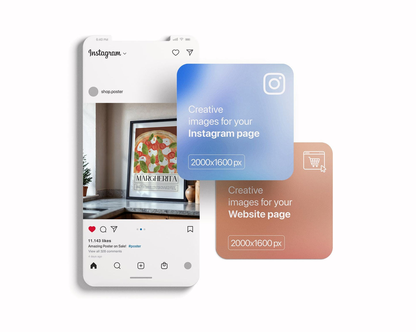 Kitchen Frame Mockup | DIN A Artwork Mockup Frames | Aesthetic Kitchen Vertical Wood Frame Mockup | Poster Mockup Templete PSD