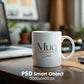 White 11oz Mug Mockup PSD, White Ceramic Cup Mockup, Coffee Mug Mockup, White Coffee Mug 11oz Mug Mockup, PSD Smart Layer Mockup