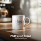 White 11oz Mug Mockup PSD, White Ceramic Cup Mockup, Coffee Mug Mockup, White Coffee Mug 11oz Mug Mockup, PSD Smart Layer Mockup