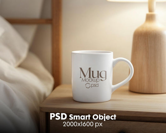 White 11oz Mug Mockup PSD, White Ceramic Cup Mockup, Coffee Mug Mockup, White Coffee Mug 11oz Mug Mockup, PSD Smart Layer Mockup