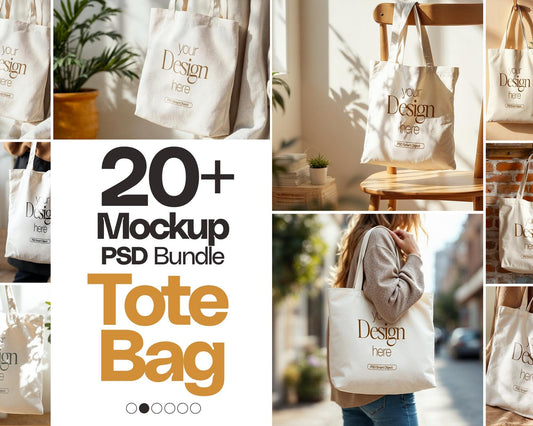 20+ Tote Bag Mockup Bundle PSD, Shopping Bag Mockup Aesthetic Mega Bundle, Printful Shopping Bag Mock Up Smart Object, Printify & Printful