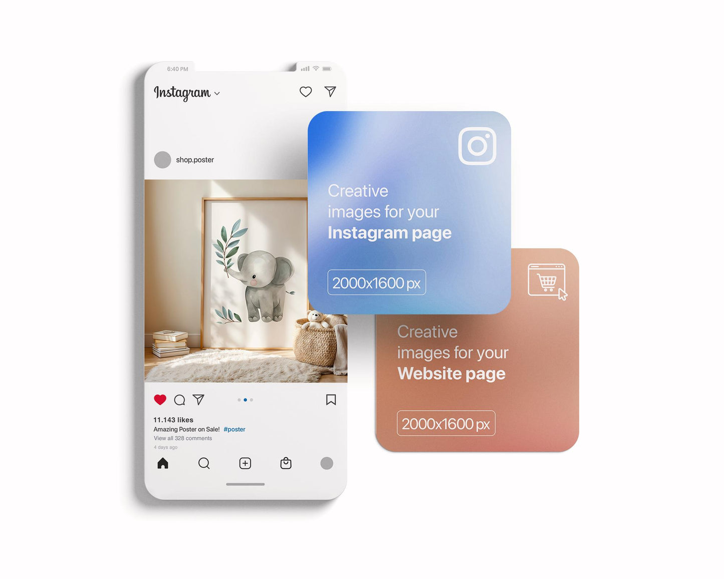 Frame Nursery Mockup in Home Interior PSD | Nursery Frame Mockup Frames | Nursery Wall Poster | Poster Shop Mockup