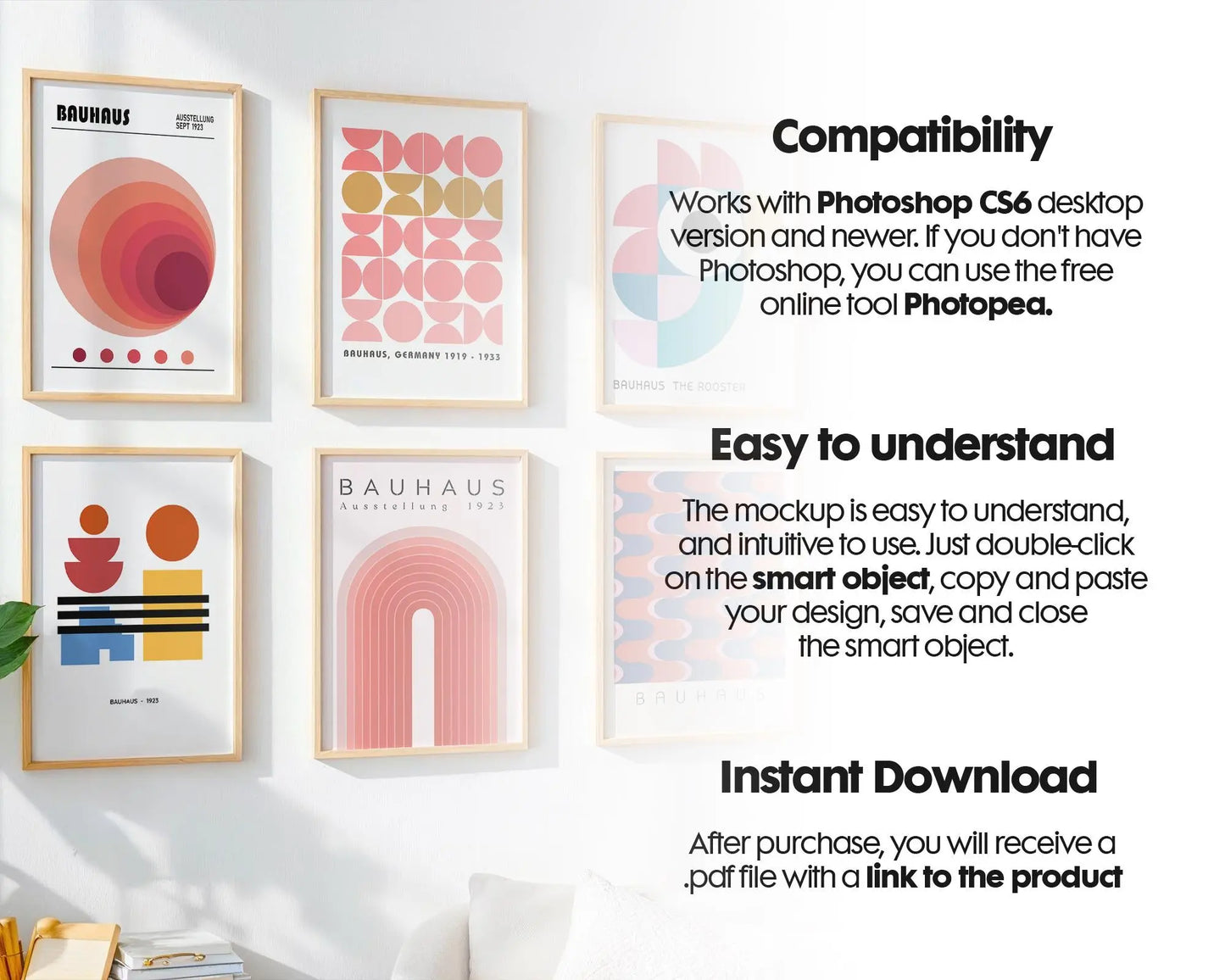 6 Frame Mockup in Home Interior | 6 Frame Mockup Din A Ratio | Interior Wall Poster | Interior Poster Shop Mockup