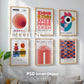 6 Frame Mockup in Home Interior | 6 Frame Mockup Din A Ratio | Interior Wall Poster | Interior Poster Shop Mockup