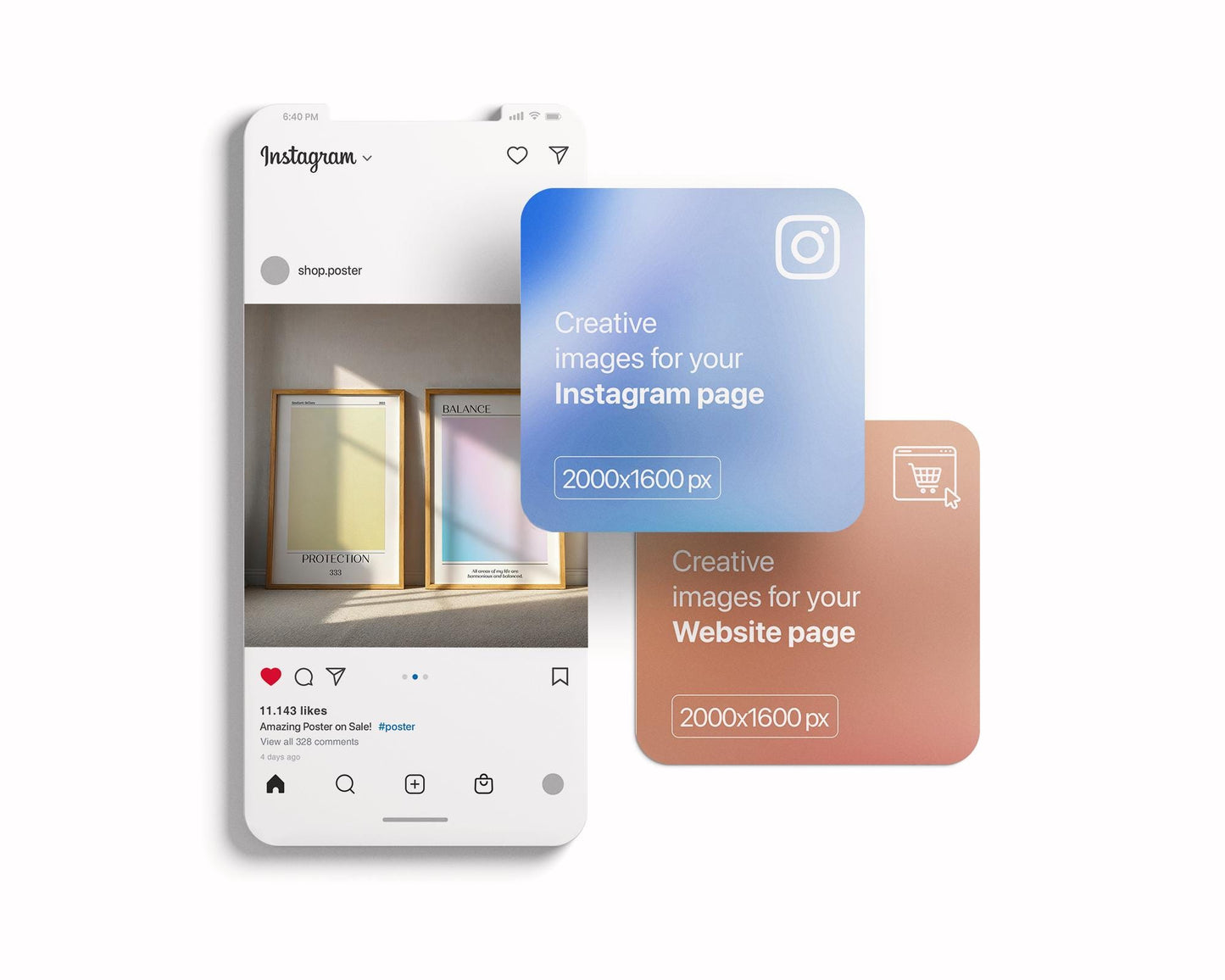 2 Frames Mockup PSD, Mockup Frames, Double Frames Mockup, Set of 2 Mock Up, Wall Art Display, Poster Mockup, Interior Wall Poster Mockup PSD