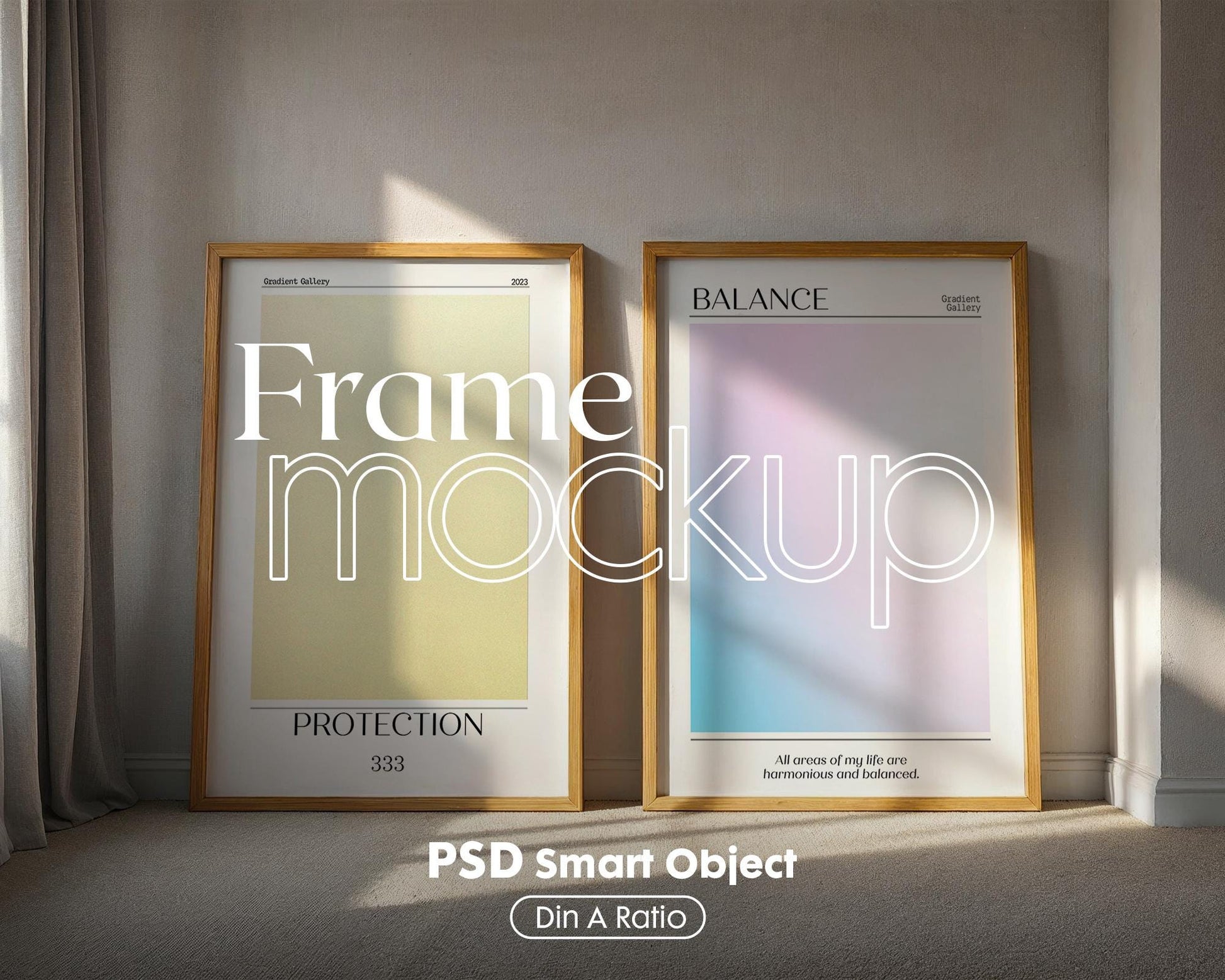 2 Frames Mockup PSD, Mockup Frames, Double Frames Mockup, Set of 2 Mock Up, Wall Art Display, Poster Mockup, Interior Wall Poster Mockup PSD