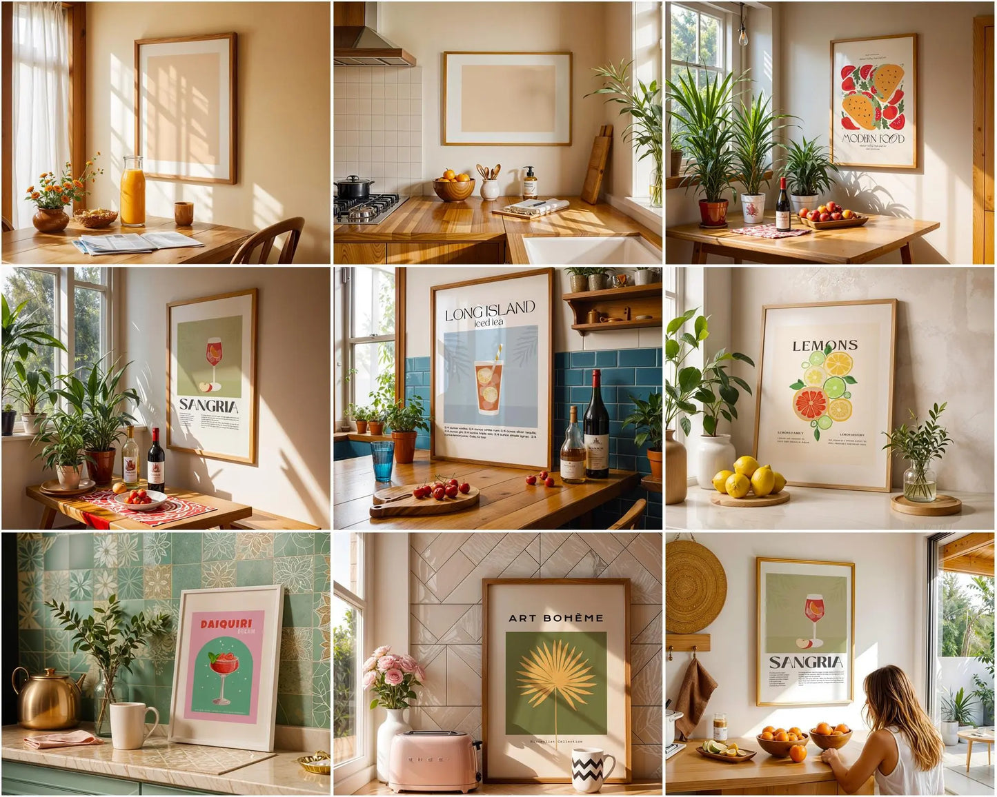 35 Kitchen Frames Mockup PSD Bundle Set, Kitchen Frame Mockup Bundle, 35 PSD Kitchen Mockup Frame, PSD Frames Bundle