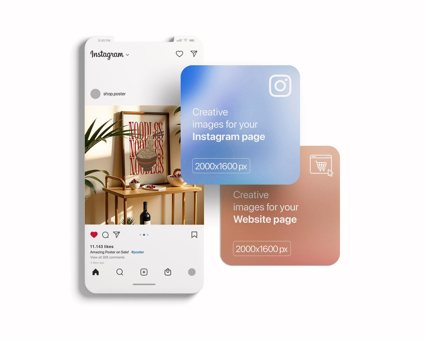 Frame Mockup in Kitchen, ISO A DIN Ratio, Thin Wood Frame, PSD Mockup, Minimal Modern Home Interior Design Mockup