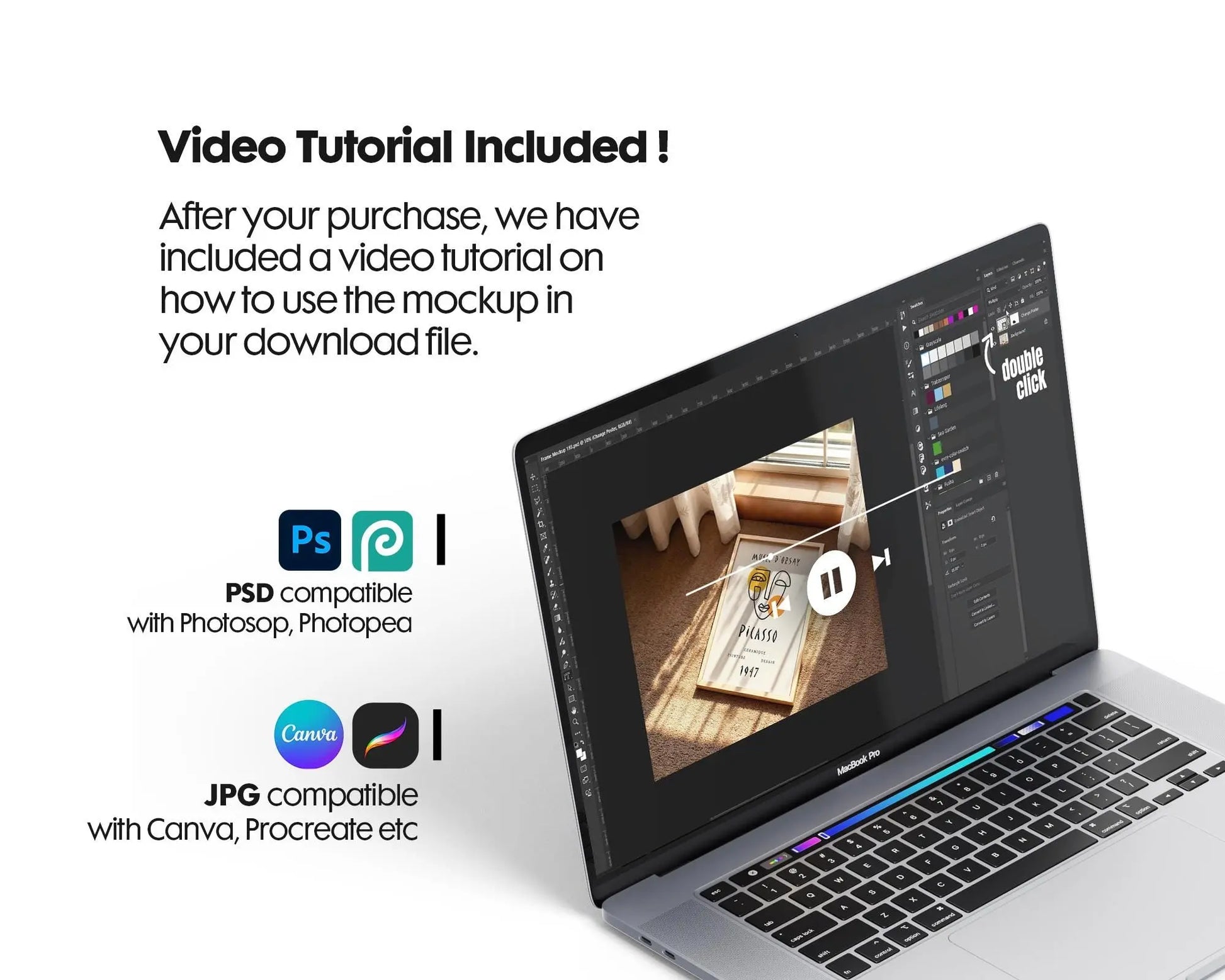Set of 3 Frame Mockup, Three Multiple Gallery Set 3 Bundle, 3 Vertical Frame Art Display Mockup, Digital Print Mockup - PSD