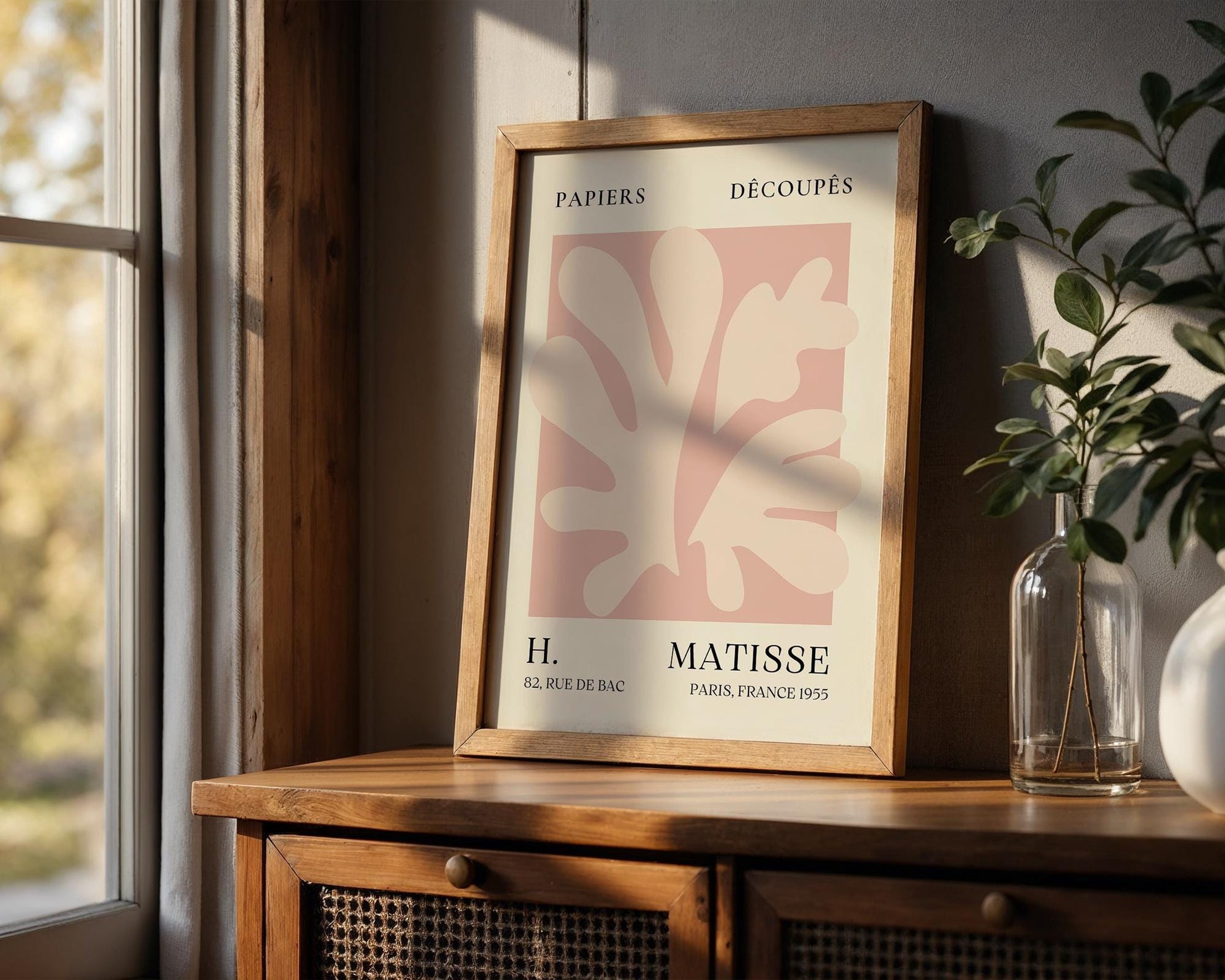 Blank Wooden Poster Frame Mockup, Minimalist Frame Mockup for Digital Download, Posters and Artwork Smart Object Instant Download