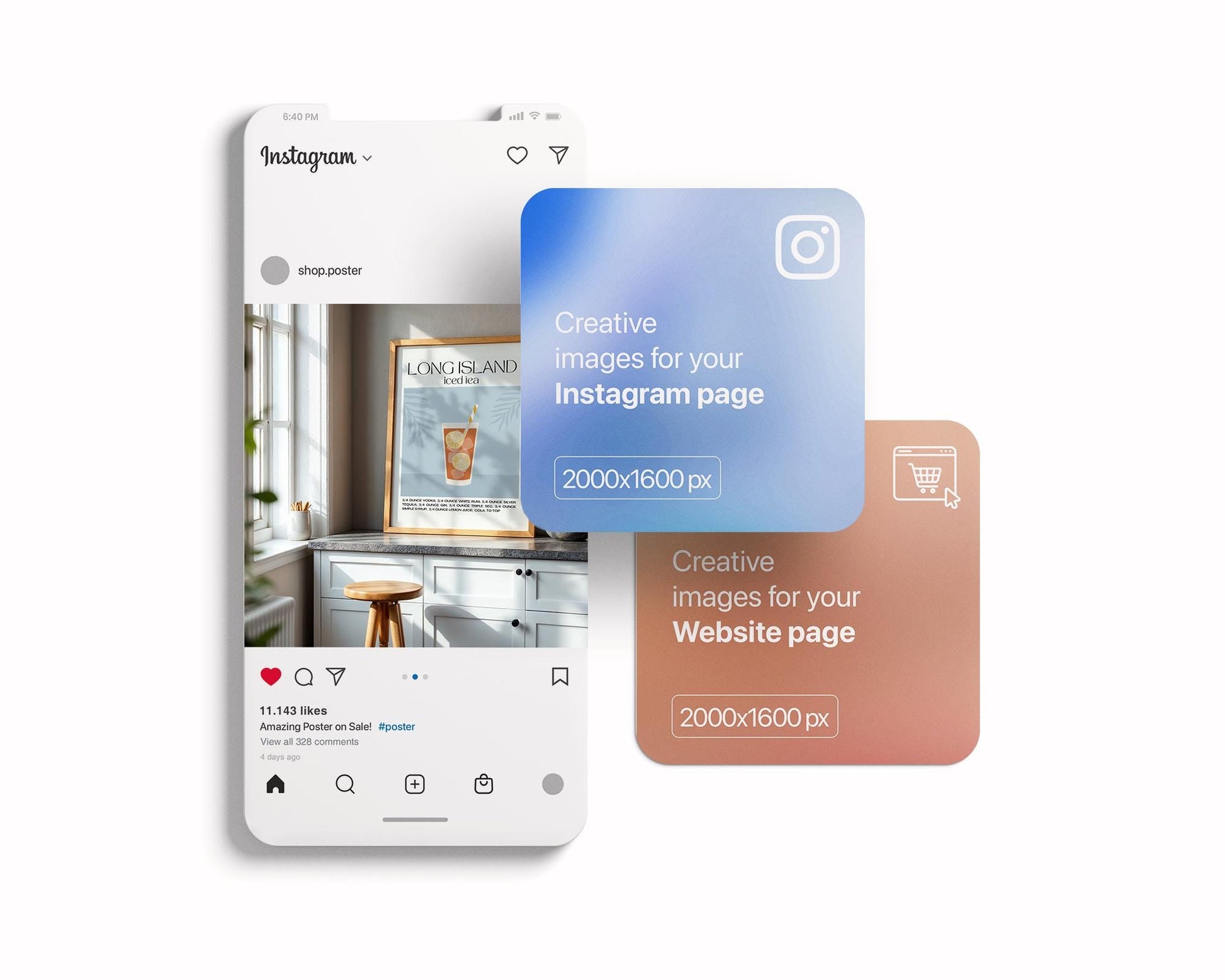 Kitchen Frame Mockup | DIN A Artwork Mockup Frames | Aesthetic Kitchen Vertical Wood Frame Mockup | Poster Mockup Templete PSD