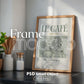 Kitchen Frame Mockup | DIN A Artwork Mockup Frames | Aesthetic Kitchen Vertical Wood Frame Mockup | Poster Mockup Templete PSD