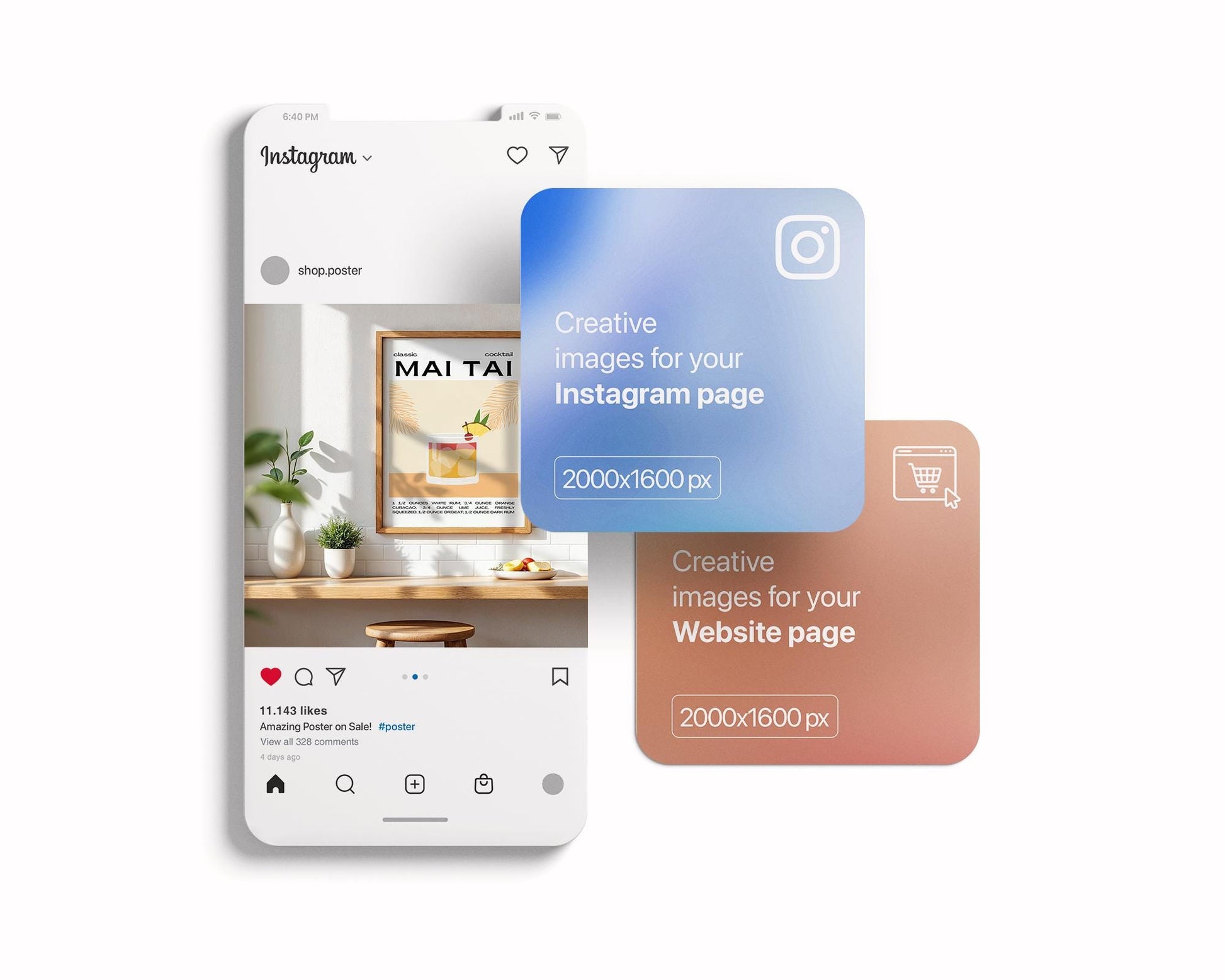 Kitchen Frame Mockup | DIN A Artwork Mockup Frames | Aesthetic Kitchen Vertical Wood Frame Mockup | Poster Mockup Templete PSD