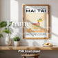 Kitchen Frame Mockup | DIN A Artwork Mockup Frames | Aesthetic Kitchen Vertical Wood Frame Mockup | Poster Mockup Templete PSD