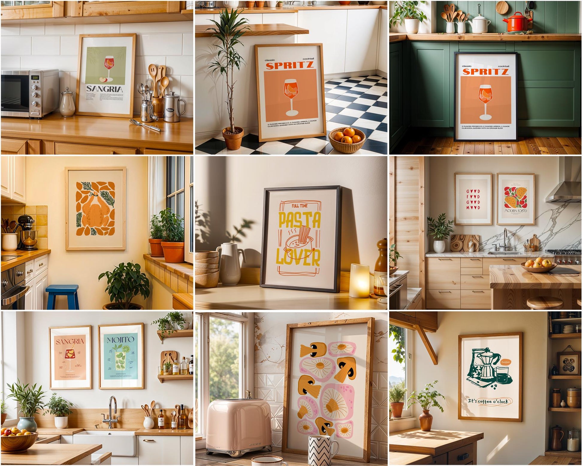 Kitchen Frame Mockup Bundle 65+ PSD Kitchen Poster Frames Din A Ratio Mockups for Recipes & Food Art