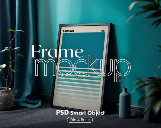 Blank Wooden Poster Frame Mockup, Minimalist Frame Mockup for Digital Download, Posters and Artwork Smart Object Instant Download