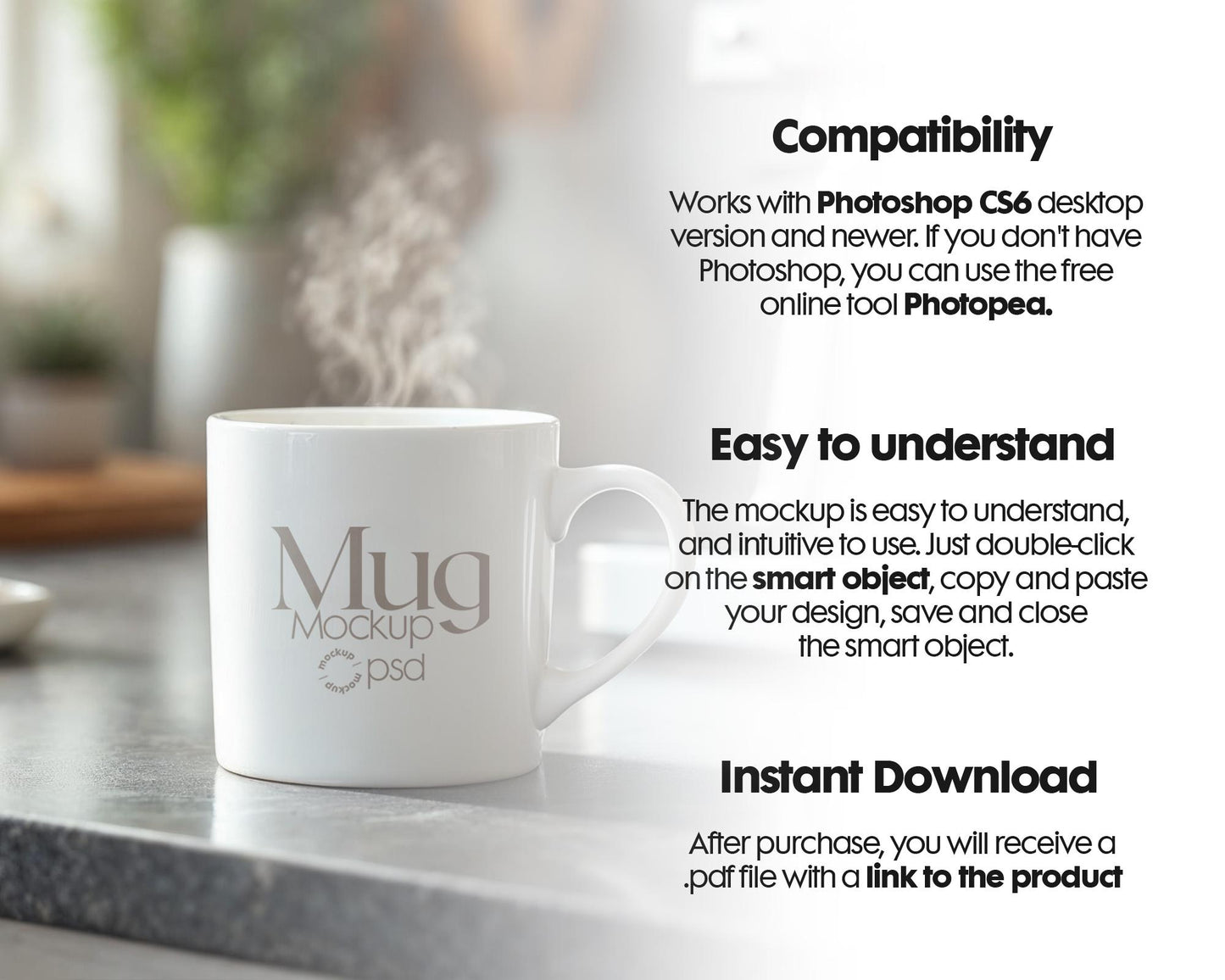 White 11oz Mug Mockup PSD, White Ceramic Cup Mockup, Coffee Mug Mockup, White Coffee Mug 11oz Mug Mockup, PSD Smart Layer Mockup