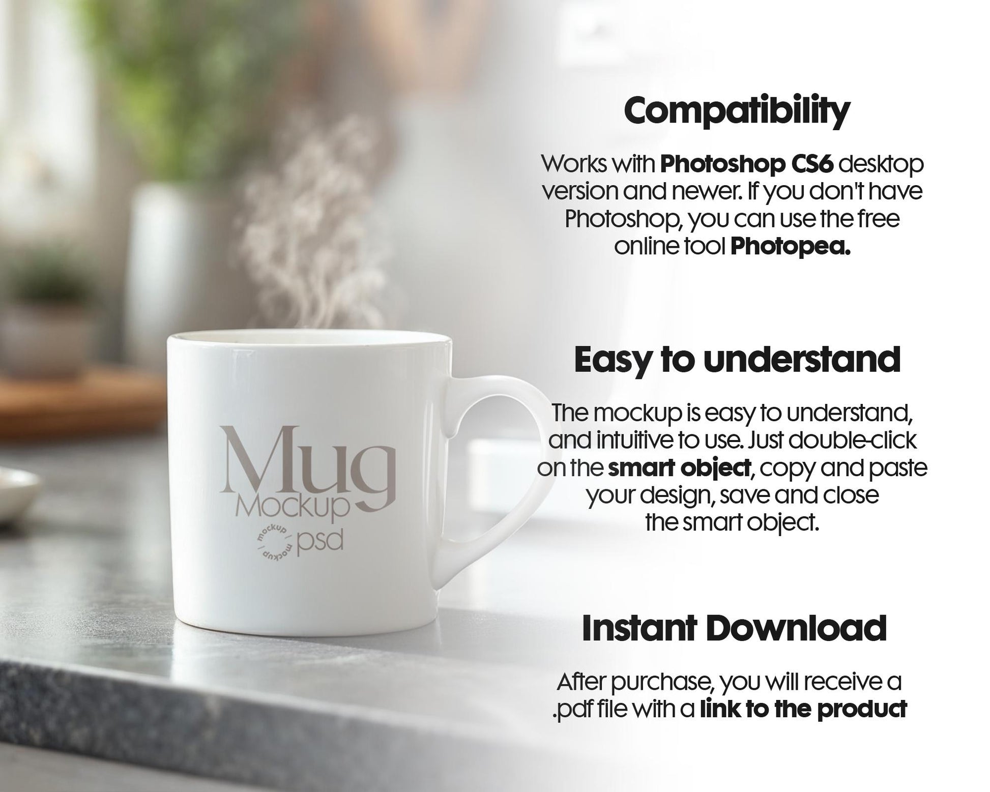 White 11oz Mug Mockup PSD, White Ceramic Cup Mockup, Coffee Mug Mockup, White Coffee Mug 11oz Mug Mockup, PSD Smart Layer Mockup