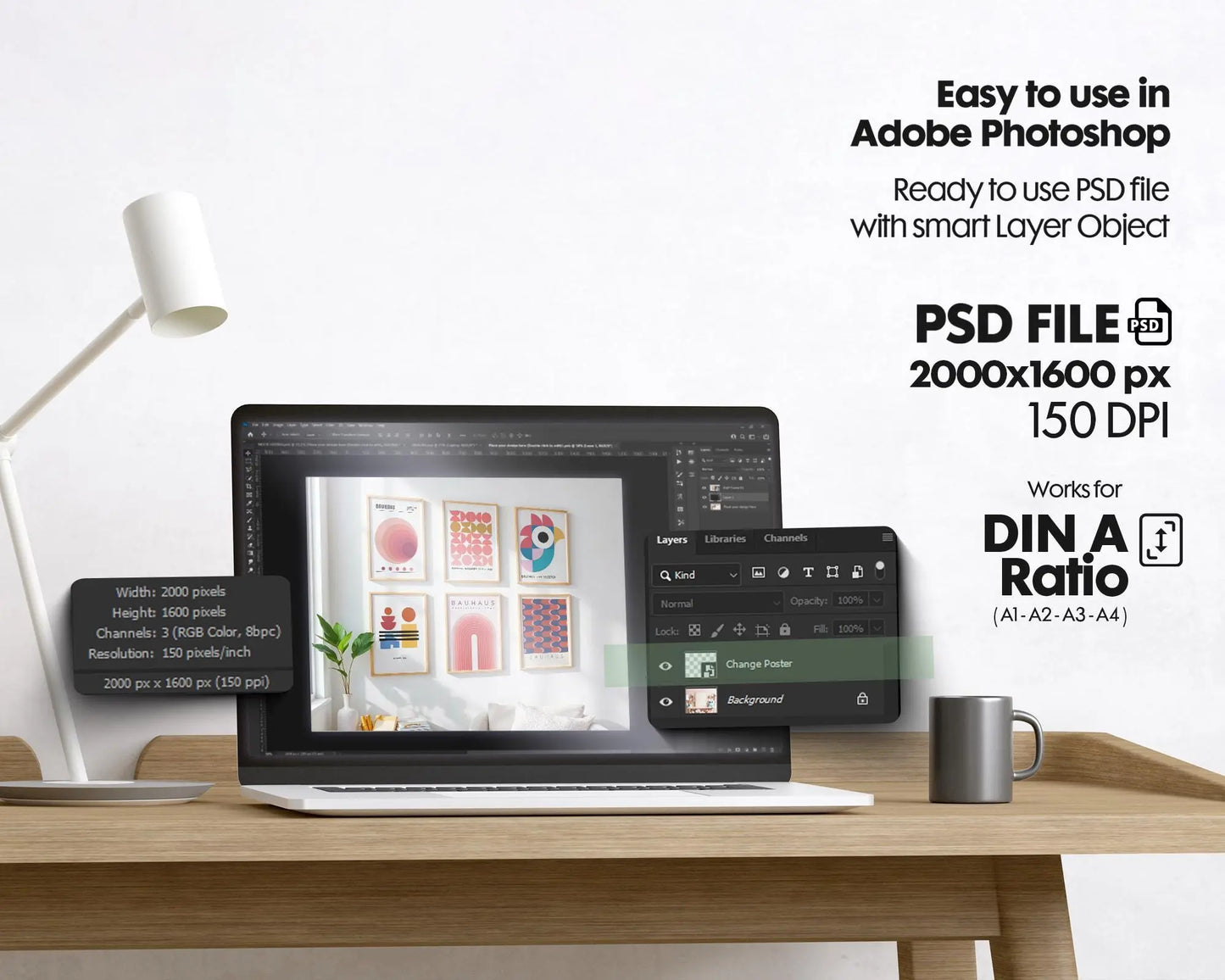 6 Frame Mockup in Home Interior | 6 Frame Mockup Din A Ratio | Interior Wall Poster | Interior Poster Shop Mockup