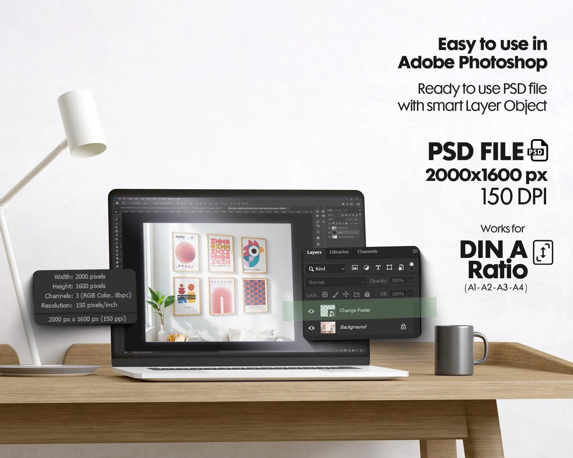 6 Frame Mockup in Home Interior | 6 Frame Mockup Din A Ratio | Interior Wall Poster | Interior Poster Shop Mockup