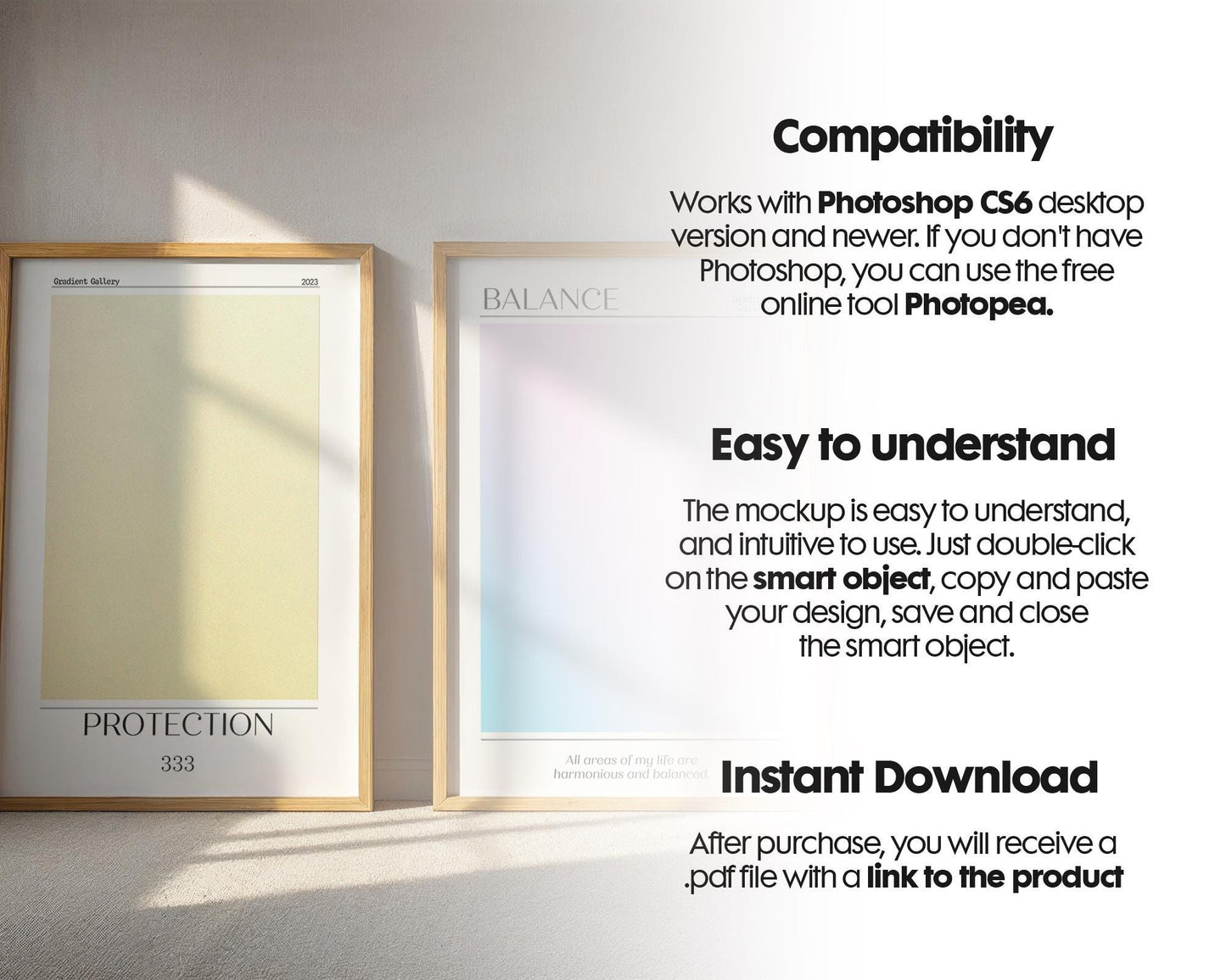 2 Frames Mockup PSD, Mockup Frames, Double Frames Mockup, Set of 2 Mock Up, Wall Art Display, Poster Mockup, Interior Wall Poster Mockup PSD