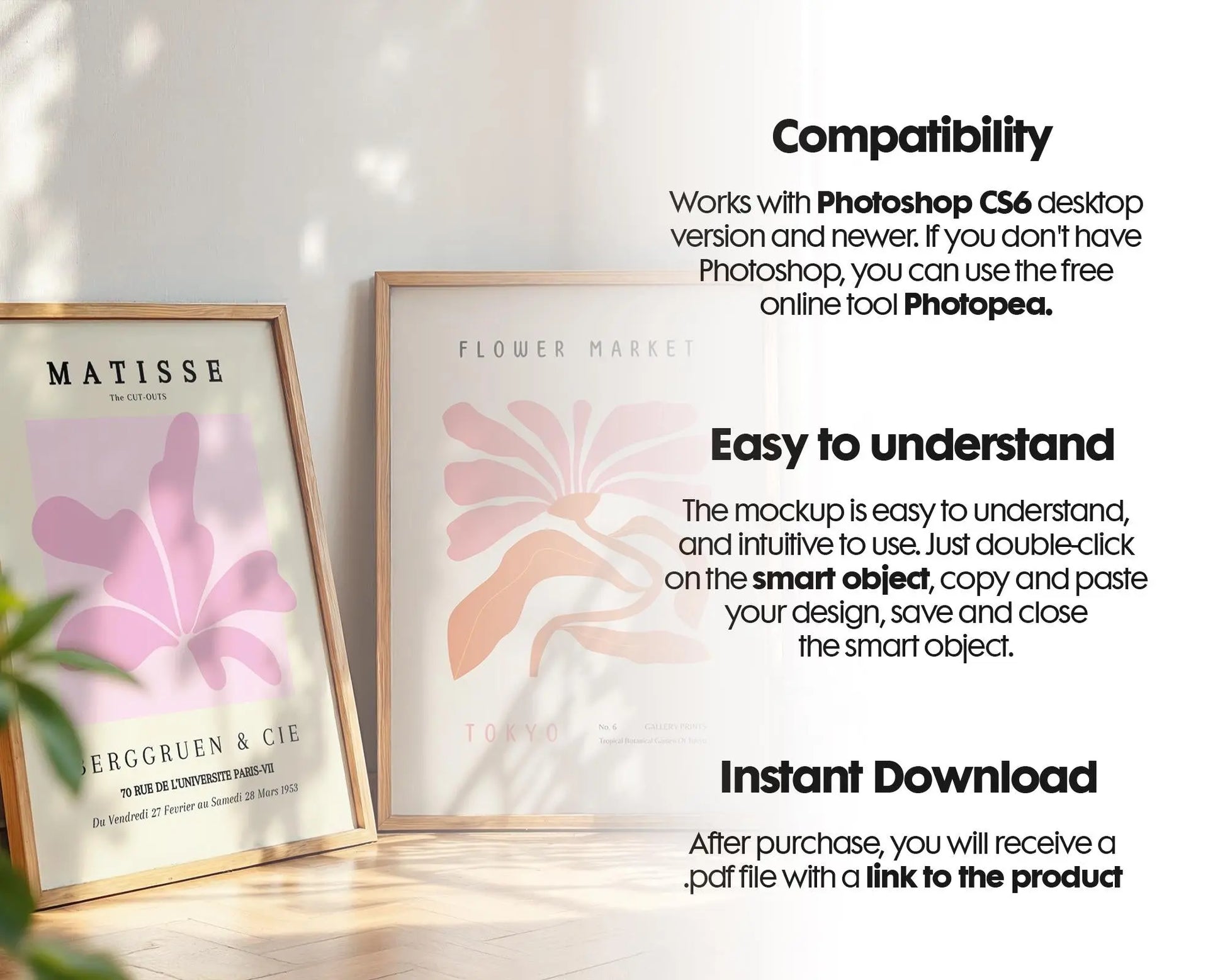 2 Frames Mockup PSD, Mockup Frames, Double Frames Mockup, Set of 2 Mock Up, Wall Art Display, Poster Mockup, Interior Wall Poster Mockup PSD