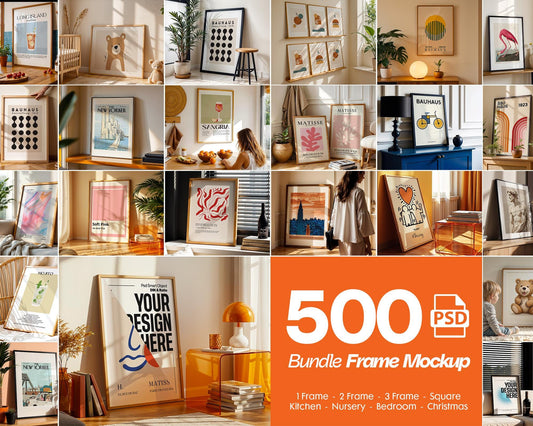 500+ Frames Mockup PSD Bundle Set, Wall Art Mockup Bundle, Mockup Frame, PSD Frames Bundle, Smart Object