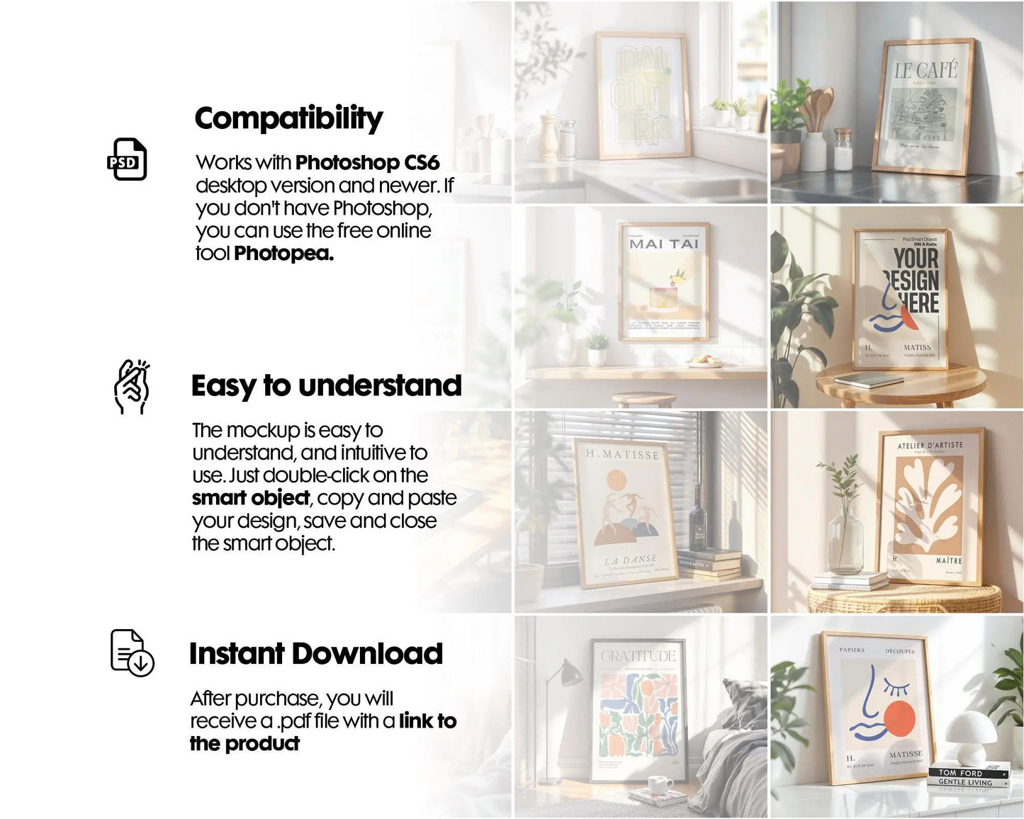 35 Kitchen Frames Mockup PSD Bundle Set, Kitchen Frame Mockup Bundle, 35 PSD Kitchen Mockup Frame, PSD Frames Bundle