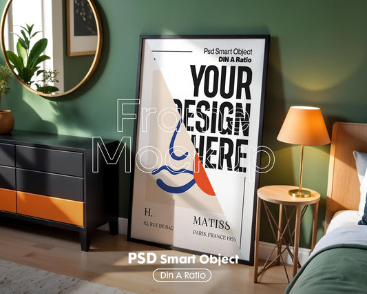 Poster Frame Mockup PSD, Room Frame Mockup, Minimalist Frame Mockup for Digital Download, Posters and Artwork Instant Download
