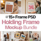 15 Woman Holding Frame Mockup PSD Bundle, Female Model Display Frames, Digital Art Mockups for Art & Photography