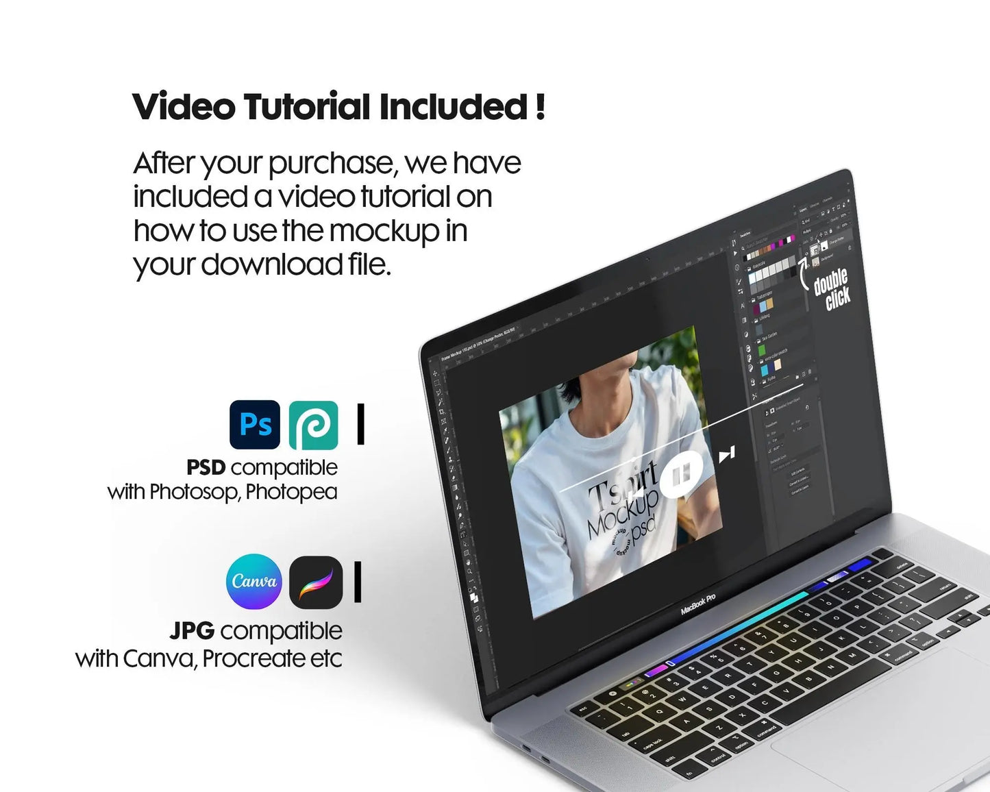 Male Model White T-Shirt Mockup PSD - Gildan & Bella Canvas 3001 Template for Custom Apparel Design, PSD Smart Object