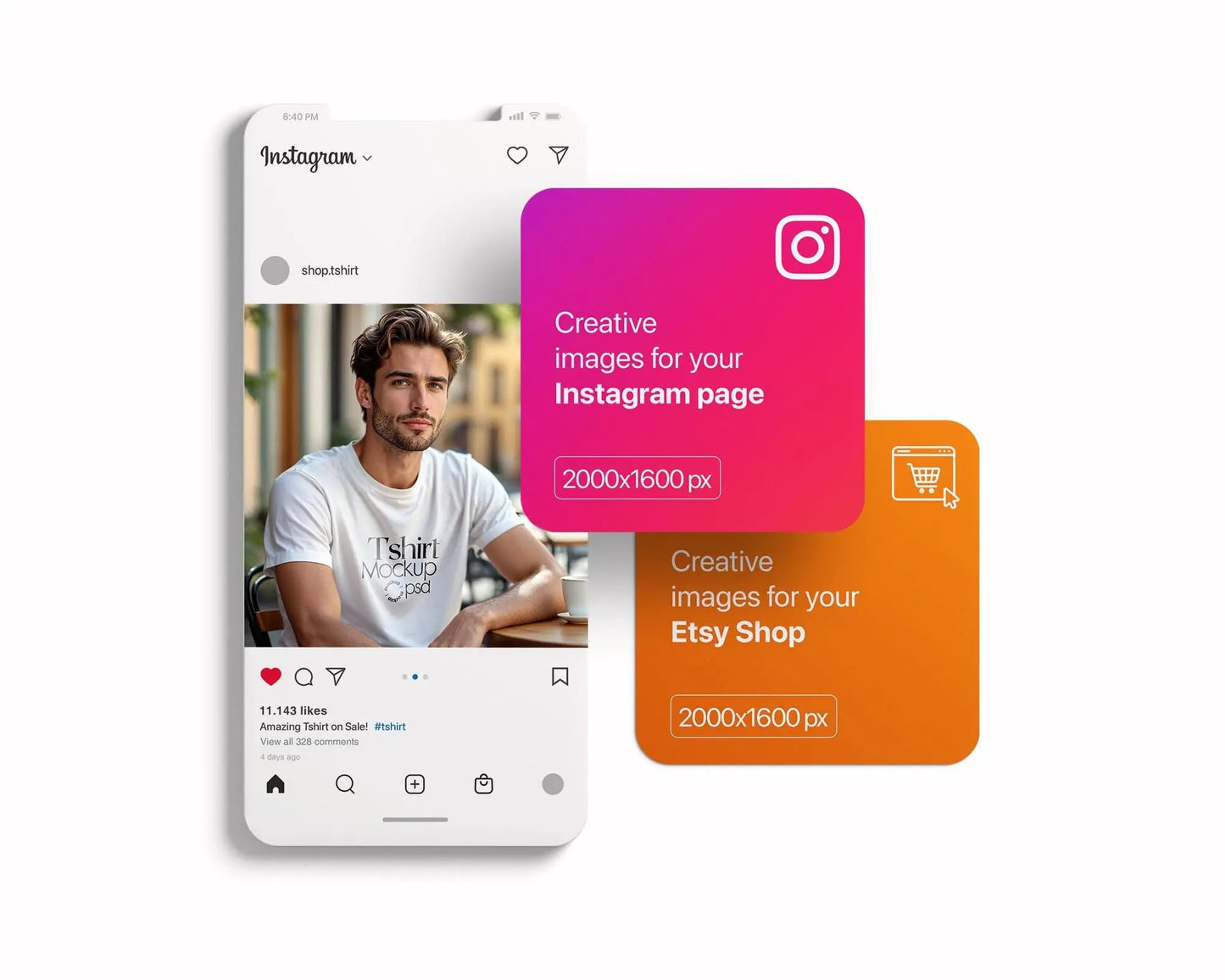 Male Model White T-Shirt Mockup PSD - Gildan & Bella Canvas 3001 Template for Custom Apparel Design, PSD Smart Object