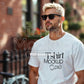 Male Model White T-Shirt Mockup PSD - Gildan & Bella Canvas 3001 Template for Custom Apparel Design, PSD Smart Object