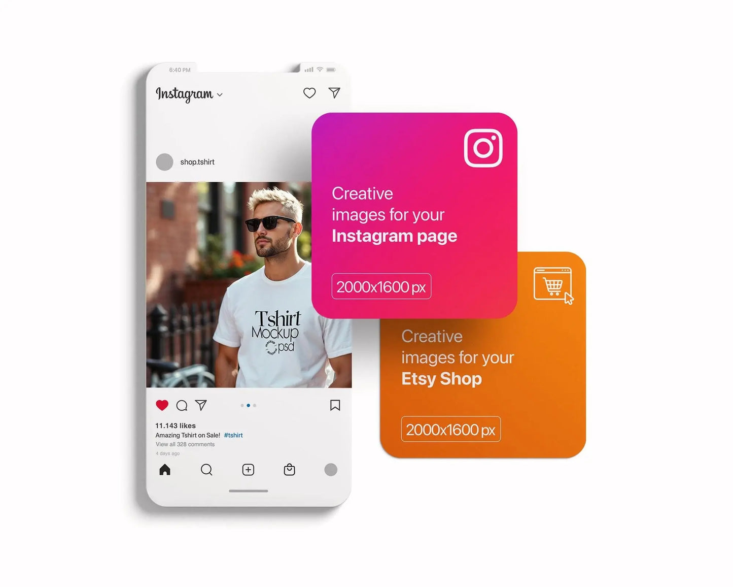 Male Model White T-Shirt Mockup PSD - Gildan & Bella Canvas 3001 Template for Custom Apparel Design, PSD Smart Object