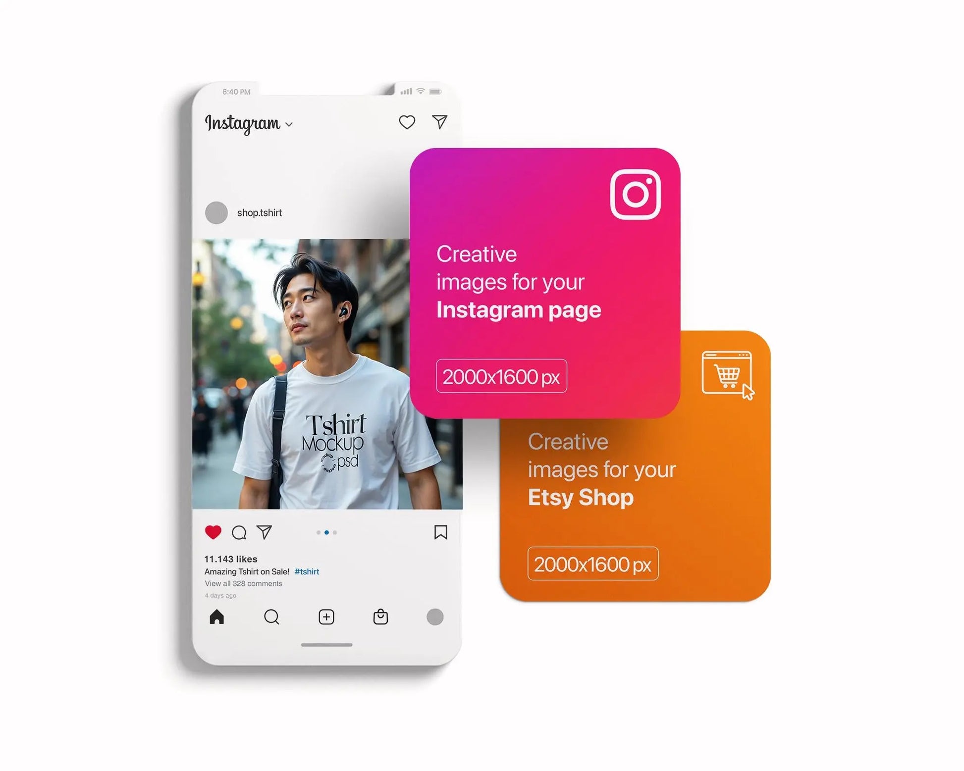 Male Model White T-Shirt Mockup PSD - Gildan & Bella Canvas 3001 Template for Custom Apparel Design, PSD Smart Object