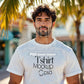 Male Model White T-Shirt Mockup PSD - Gildan & Bella Canvas 3001 Template for Custom Apparel Design, PSD Smart Object