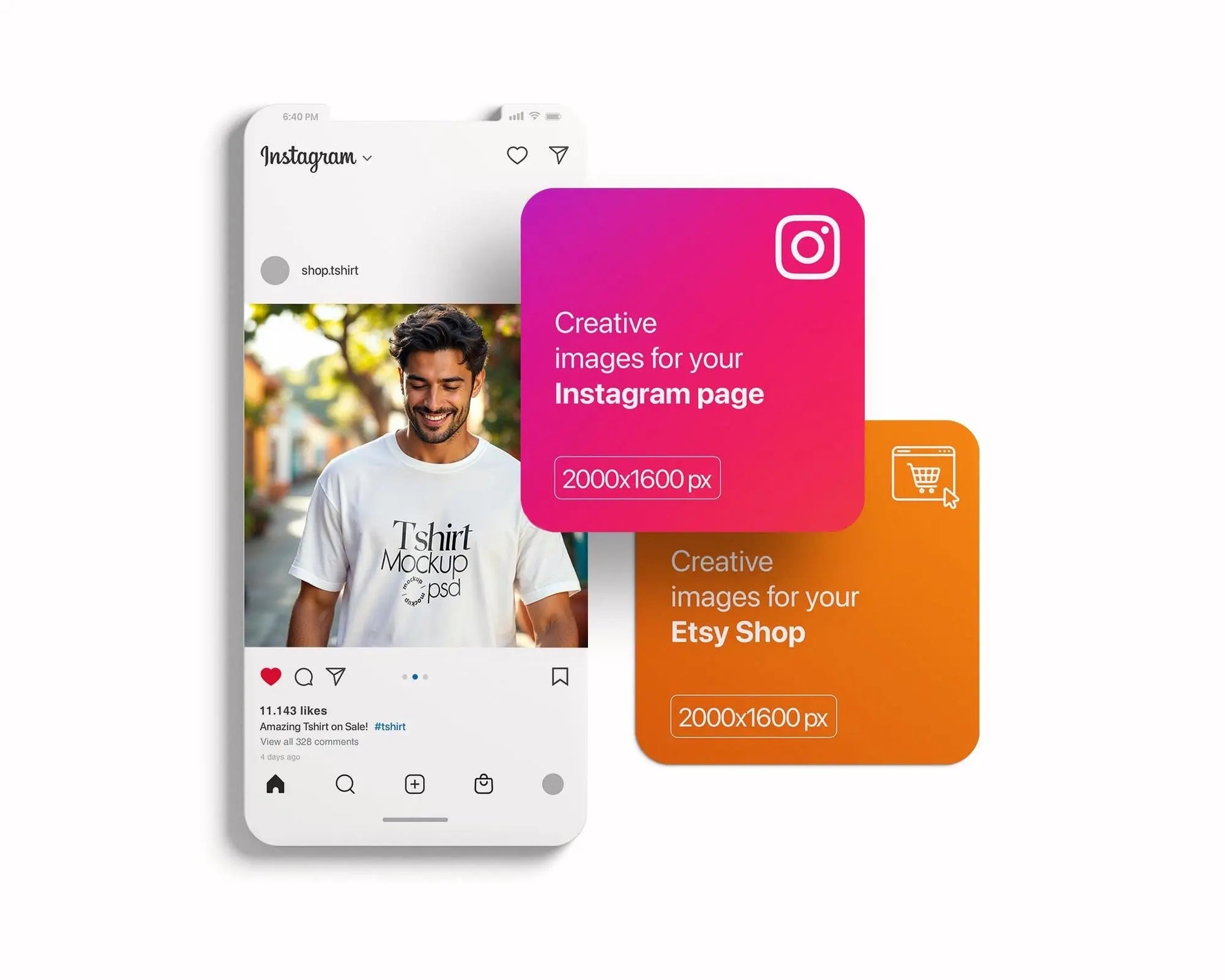 Male Model White T-Shirt Mockup PSD - Gildan & Bella Canvas 3001 Template for Custom Apparel Design, PSD Smart Object