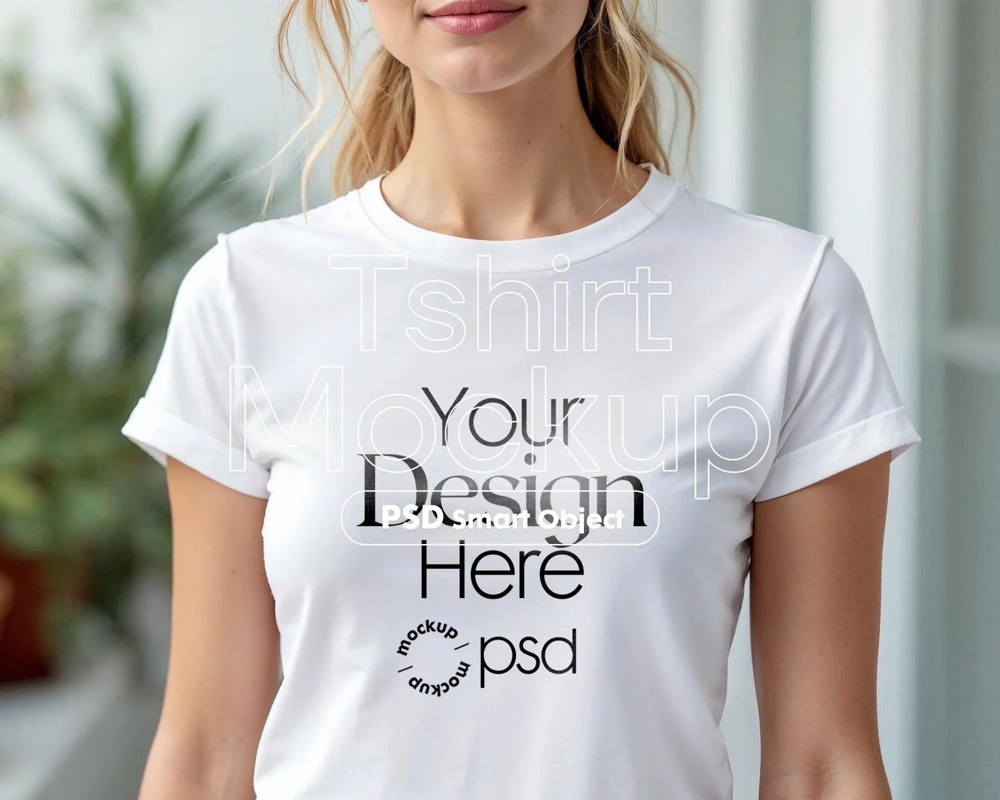 Woman White T-Shirt Mockup PSD | Gildan 64000 & Bella Canvas 3001 Models | Print on Demand Tee Mockups
